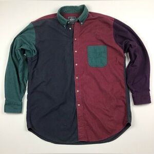 Vintage Woolrich flannel button down shirt colorblock size XL